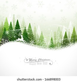 Christmas background with reindeer