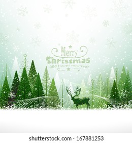 Christmas background with reindeer
