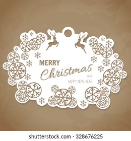 Christmas Background With reindeer and snowflake. Vector Illustration
