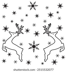 christmas background with reindeer vector