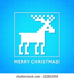 Christmas Background with Reindeer. Vector design for Greeting Card, Background, Poster