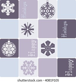 Christmas background or repeat pattern - tiles with holiday icons