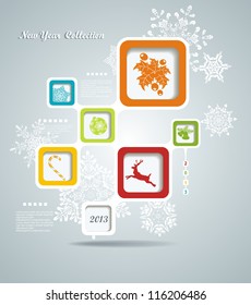 Christmas background with retro bubbles