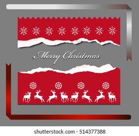 Christmas background with ribbons