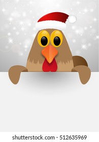 Christmas background with rooster. Vector illustration.