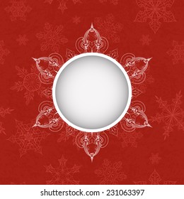Christmas Background with round frame.