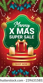 CHRISTMAS BACKGROUND SALE BANNER FLYER SOCIAL MEDIA DISCOUNT DECEMBER END YEAR TEMPLATE 2 