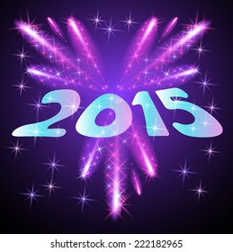 Christmas background with salute and firework