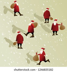 Christmas background with Santa Claus
