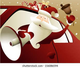 Christmas background with Santa Claus