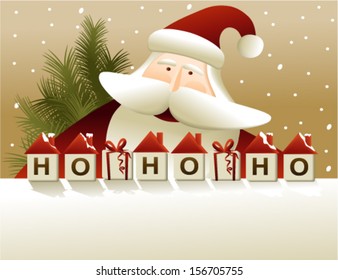 Christmas background with Santa Claus 