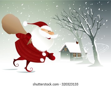 Christmas background with Santa Claus