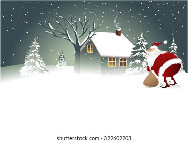 Christmas background with Santa Claus