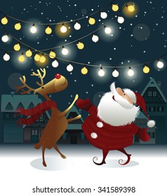 Christmas background with Santa Claus