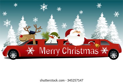 Christmas background with Santa Claus