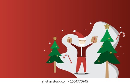 Christmas background with Santa Claus and Happy new year 2020