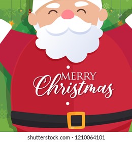 Christmas background with Santa Claus and the inscriptions Merry Christmas
