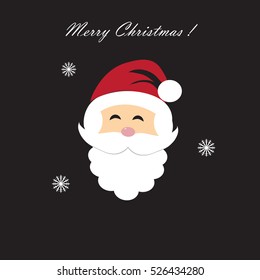 Christmas background with Santa Claus and the inscriptions Merry Christmas and Happy New Year! Ho-Ho-Ho! Vector illustration.