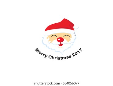 Christmas background with Santa Claus and the inscriptions Merry Christmas 2017.Vector and illustration.