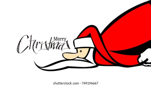 Christmas Background Santa Claus isolate white background, vector illustration