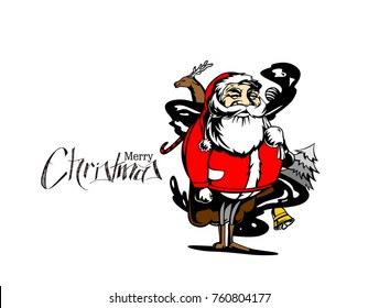 Christmas Background Santa Claus isolate white background, vector illustration