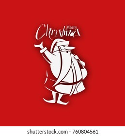 Christmas Background Santa Claus isolate white background, vector illustration