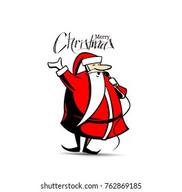 Christmas Background Santa Claus isolate white background, vector illustration