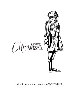 Christmas Background Santa Claus isolate white background, vector illustration