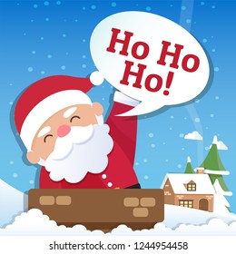Christmas background with Santa Claus Merry and Christmas