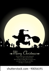 Christmas Background With Santa Claus Silhouette