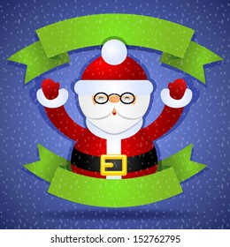 Christmas background with Santa Claus, vector illustration.