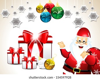 Christmas background with santa claus vector illustration 