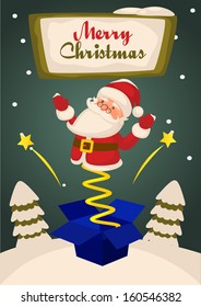 Christmas Background with Santa Claus. Vector