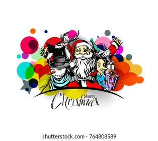 Christmas Background Santa Claus, vector illustration