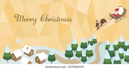 Christmas background with Santa Claus_yellow