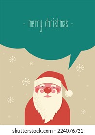 Christmas background with Santa and speech bubble