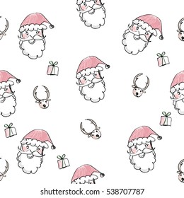 christmas background. Sata and Reindeer