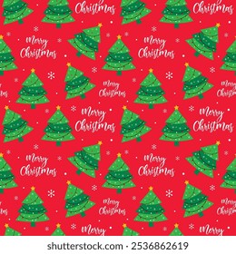 Christmas background with seamless deocoration tree