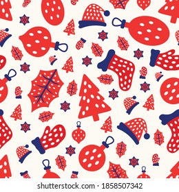 Christmas background seamless pattern decoration.