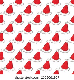 Christmas background. Seamless pattern in hand draw style