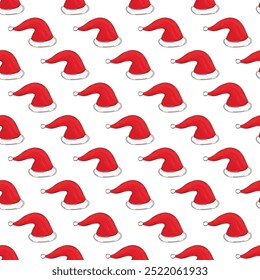 Christmas background. Seamless pattern in hand draw style