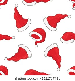 Christmas background. Seamless pattern in hand draw style