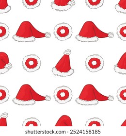 Fundo de Natal. Padrão perfeito no estilo de desenho manual