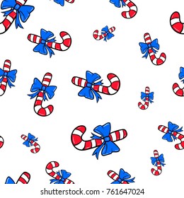 Christmas background. Seamless pattern. Hand-drawn style. Vector.