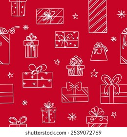 Christmas background, seamless pattern. Vector illustration.