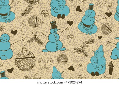 Christmas background, seamless tiling, great choice for wrapping paper pattern. Vector illustration