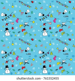 Christmas background, seamless tiling, great choice for wrapping paper. New Year's decorative elements and pattern