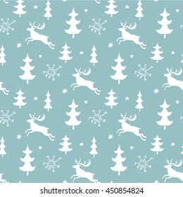 Christmas background, seamless tiling pattern texture vintage set