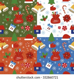Christmas background, seamless vector pattern for wrapping paper