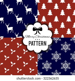 Christmas background set. Four patterns for the holiday.